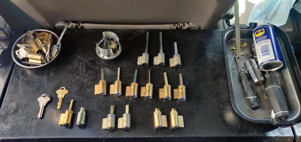 Lock change locksmith service photograph